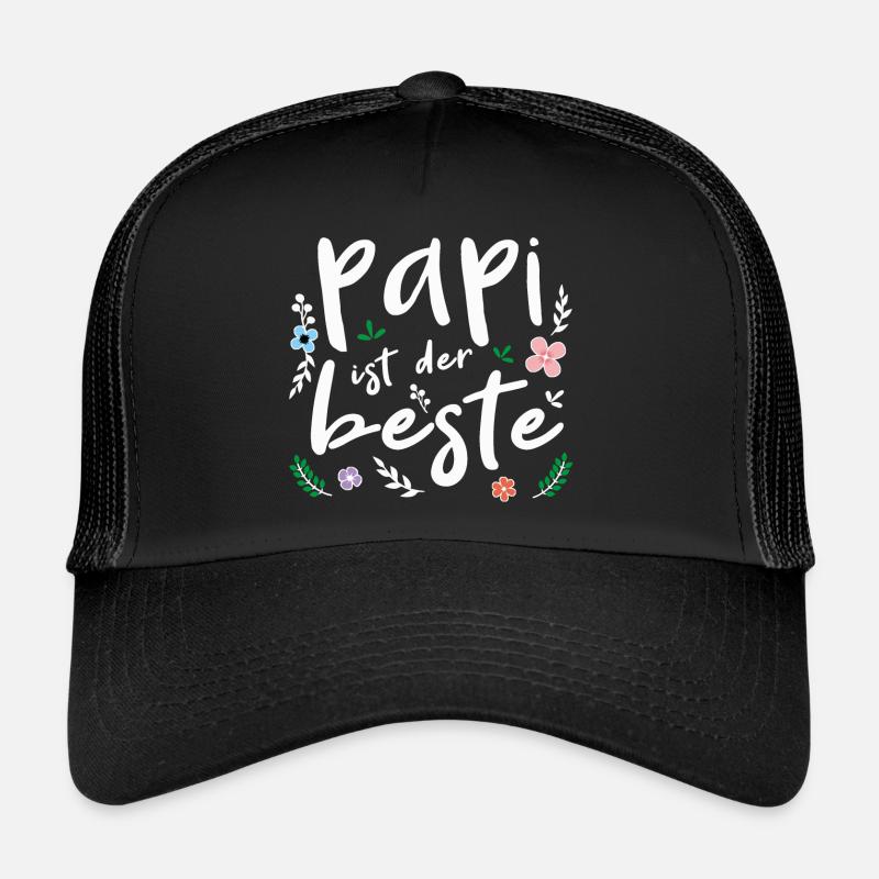Papi ist der beste - Vatertag - Trucker Cap - Schwarz/Schwarz