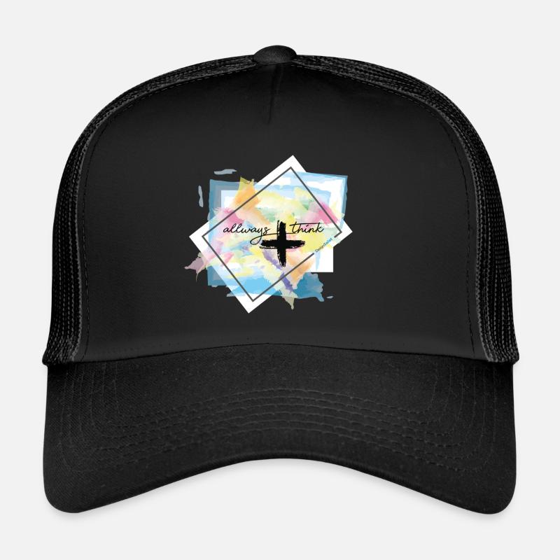 pense positif - Casquette trucker  - noir/noir