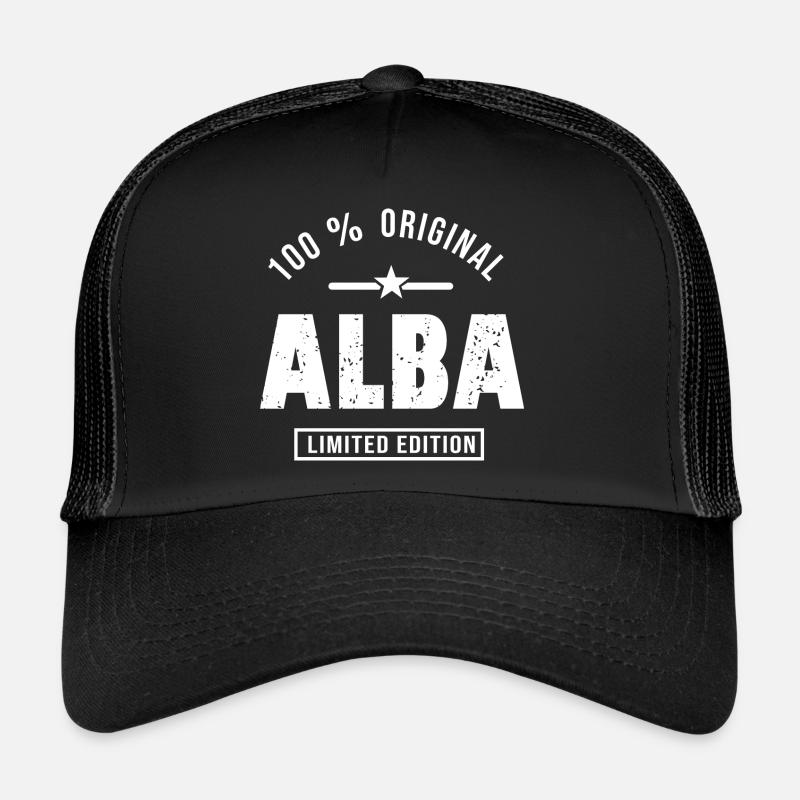 first name ALBA personalized gift. Trucker Cap