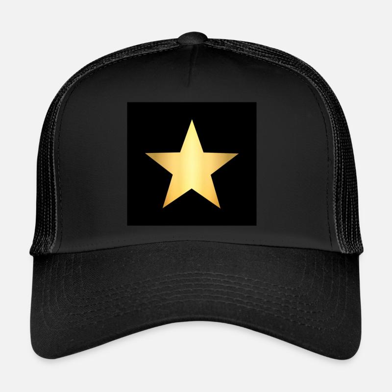 masque noir étoile dorée étoile dorée - Casquette trucker  - noir/noir