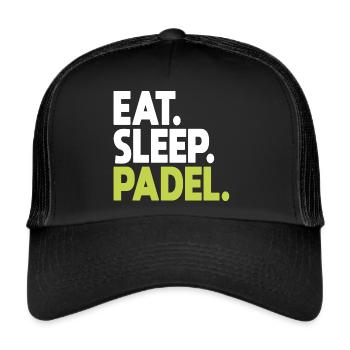 Padel Padelspieler Padeltennis Paddle Padeltrainer - Trucker Cap - Schwarz/Schwarz - Vorne