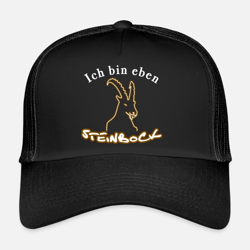 Sternzeichen Steinbock - Trucker Cap - Schwarz/Schwarz