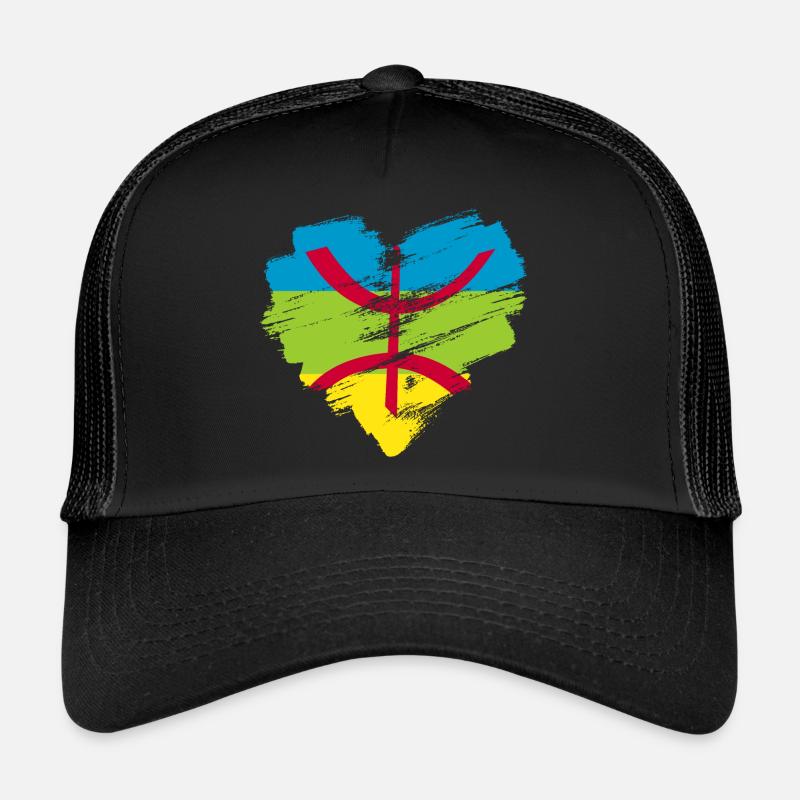 Amazigh - Casquette trucker  - noir/noir
