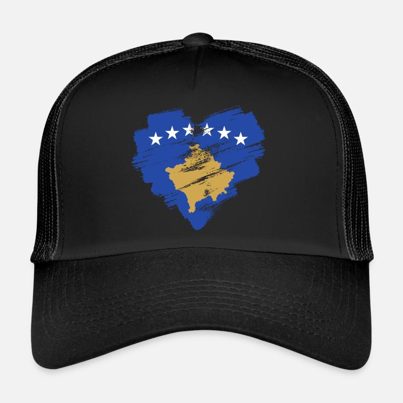 Kosovo - Trucker Cap - Schwarz/Schwarz