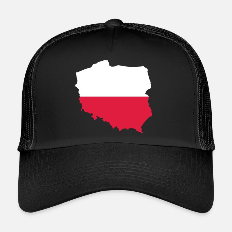 Pologne - Frontière nationale dans le drapeau national Casquette trucker 