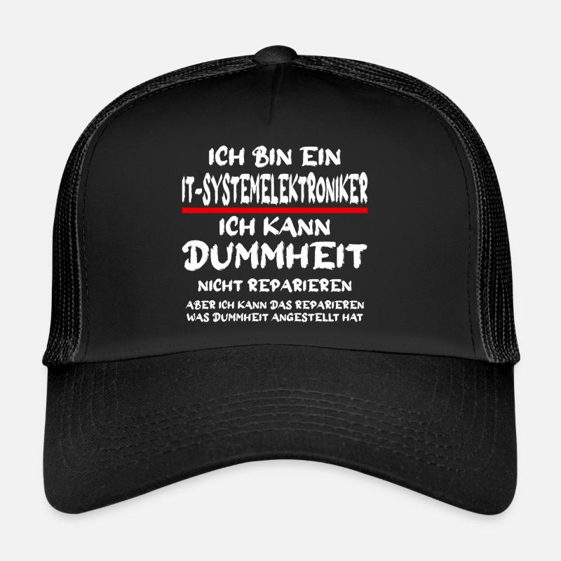 Ich bin ein Systemelektroniker Handwerker Spruch - Trucker Cap - Schwarz/Schwarz