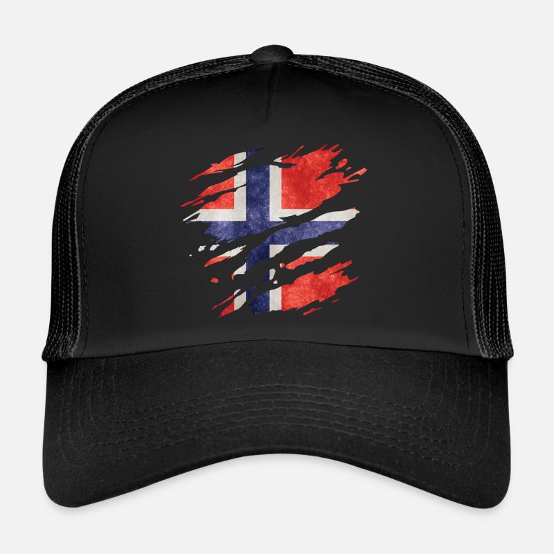 Norwegen - Nationalfahne, Kratzer, Risse Trucker Cap