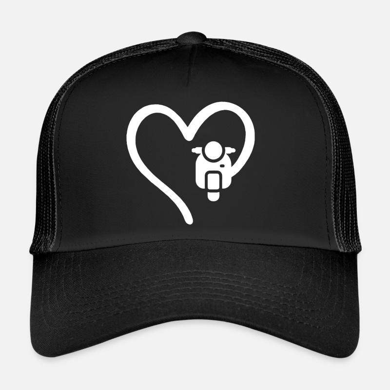 Motorroller Herz Scooter - Trucker Cap - Schwarz/Schwarz