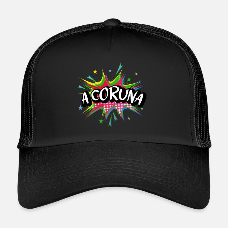 A Coruna Spanien Stadt Pop Art Comic Kunst Trucker Cap