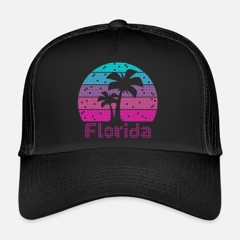 8bit Retro Florida Urlaub Trucker Cap