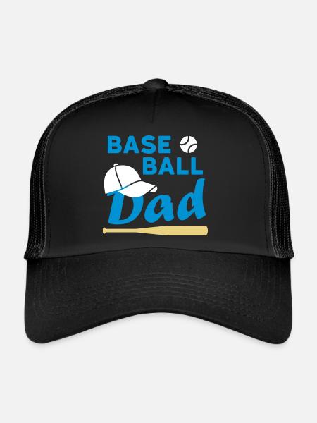 Baseball dad (game ball, baseball cap, baseball sc - Trucker Cap - black/black - Front