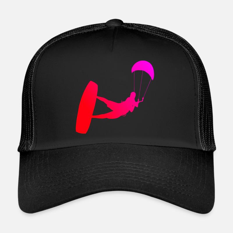 Kitesurf Kitesurfer Herren Kite Kitesurfing - Trucker Cap - Schwarz/Schwarz