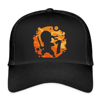 Ninja Kämpfer Geburtstag Junge 1 Jahr alt - Trucker Cap - Schwarz/Schwarz - Vorne
