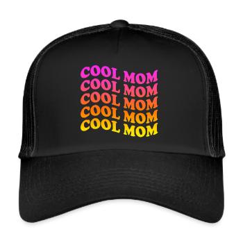 mom cat dog mom baby parents supermom wife bad - Trucker Cap - black/black - Front