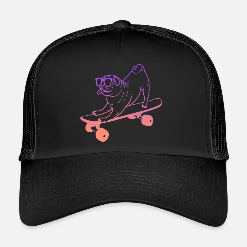 Skateboarding Tricks Skateboard Pug Skater Casquette trucker 