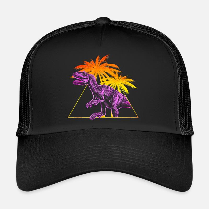 Dinosaure Allosaurus Vaporwave Casquette trucker 