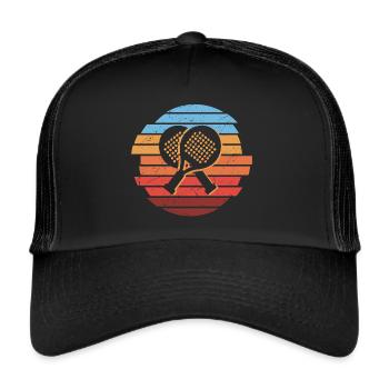 Padel Tennis Padel Player Vintage Padel Tennis - Trucker Cap - black/black - Front