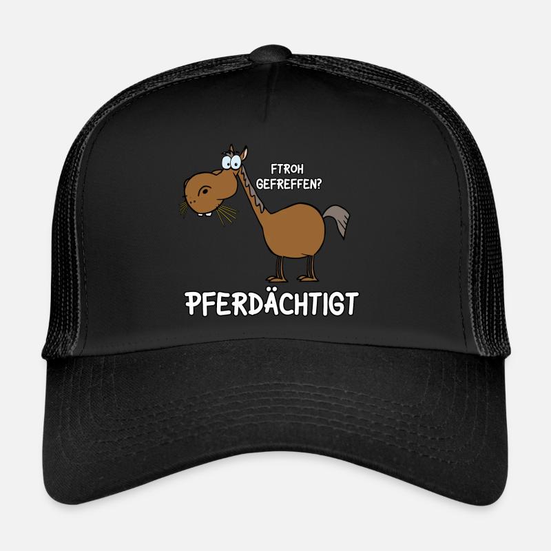 Pferdächtigt - Trucker Cap - Schwarz/Schwarz