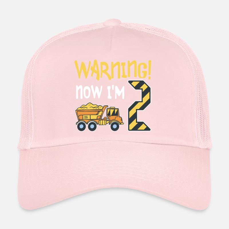 2nd birthday boy 2 years old tipper construction site Trucker Cap