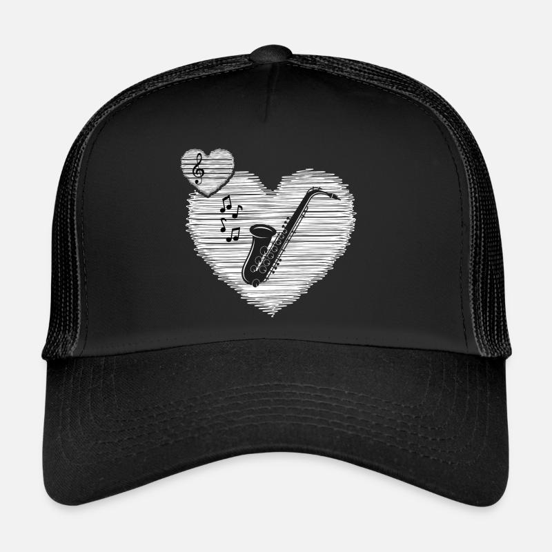 Saxofon Saxophonist "Saxophon-musik" - Trucker Cap - Schwarz/Schwarz