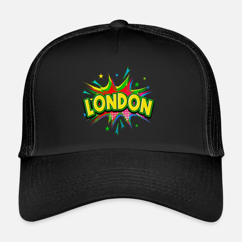 Londres Angleterre Royaume-Uni City Pop Art Comic Art Casquette trucker 