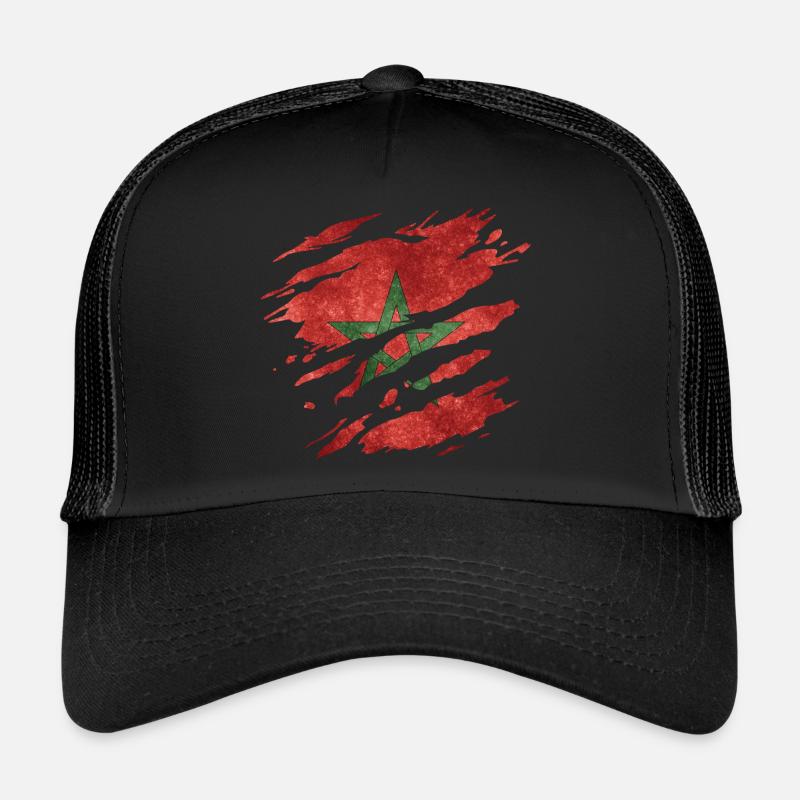 Marokko - Nationalfahne, Kratzer, Risse Trucker Cap