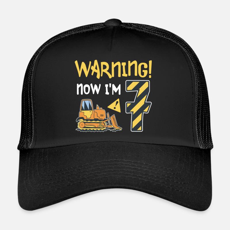 Bulldozer Birthday 7 years Young construction workers Trucker Cap