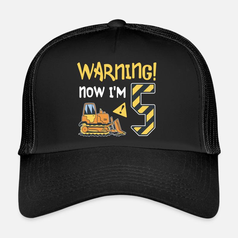 Bulldozer Birthday 5 years Young construction workers Trucker Cap