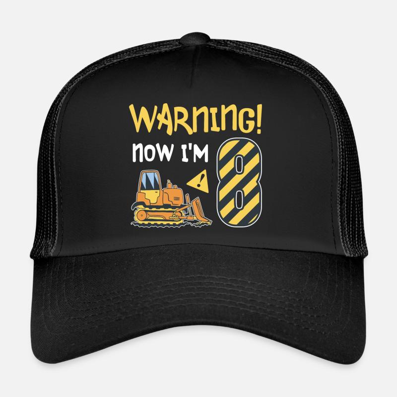 Bulldozer Birthday 8 years Young construction workers Trucker Cap