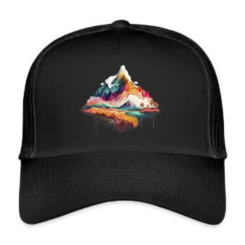 Mountain Vibes Psyké 1 - Trucker Cap - black/black - Front
