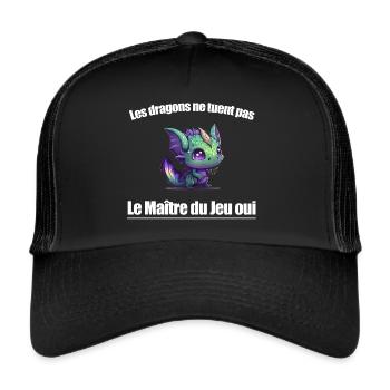 jdr maitre du jeu1 - Casquette trucker  - noir/noir - Devant