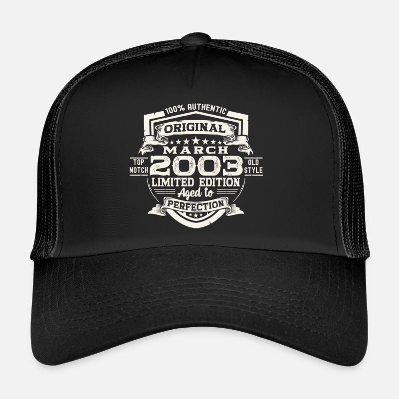 20e anniversaire Mann Original March Né en 2003 Casquette trucker 