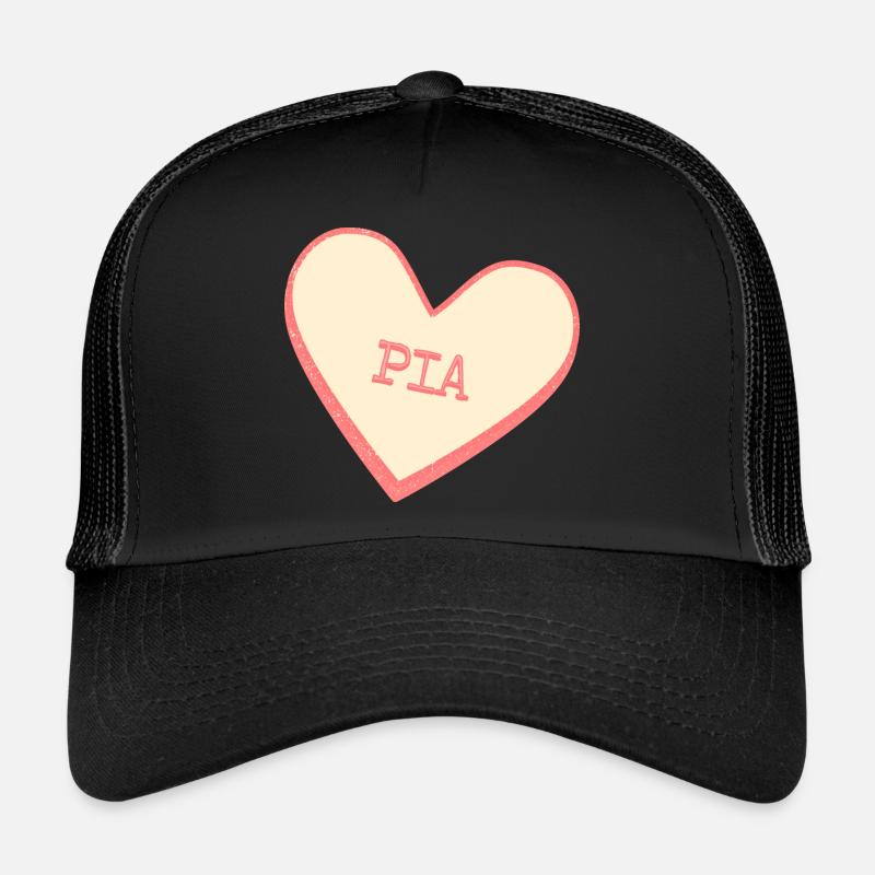 Pia Nom Prénom Pink Sugar Heart Casquette trucker 