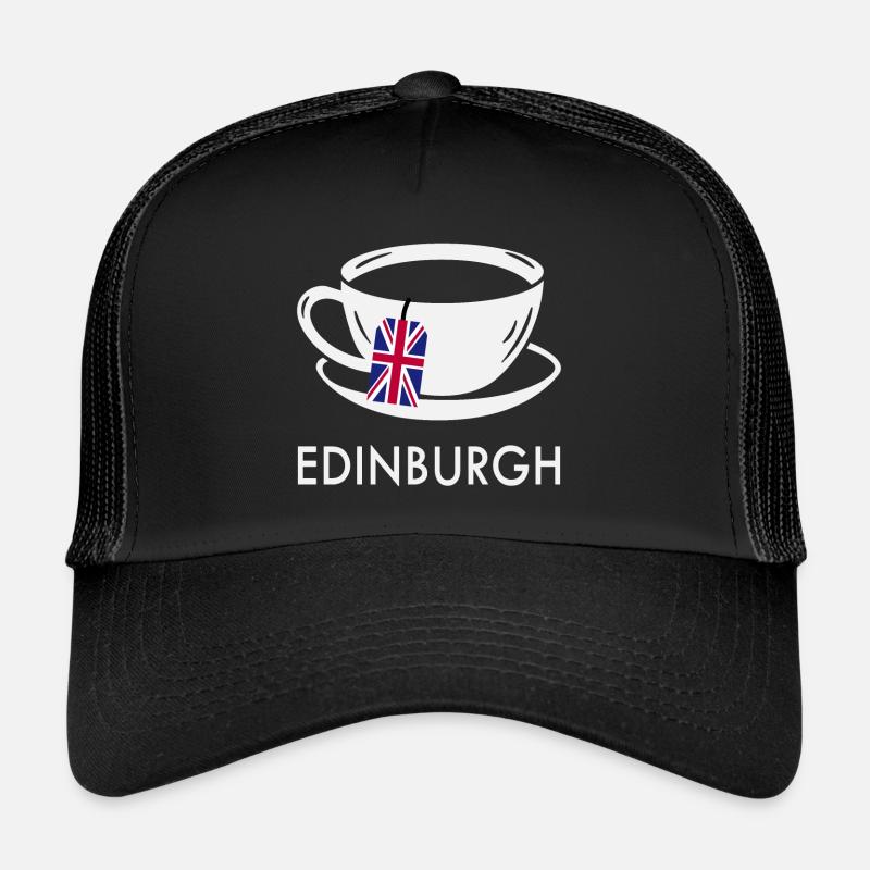 Edinburgh Teetasse UK Flagge Teebeutel Trucker Cap