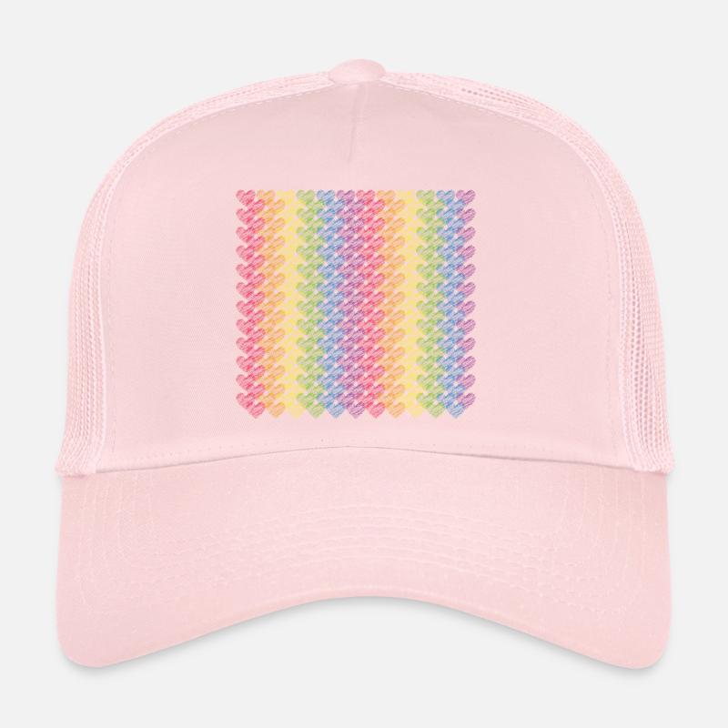 Pride Hearts Rainbow Flag Rainbow Casquette trucker 
