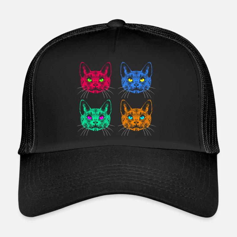 Vier Farben Katzen / Des chats comme Warhol Casquette trucker 