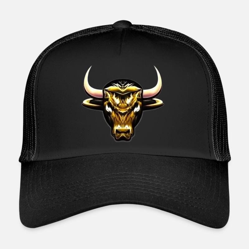 STYLIZED GOLDEN BULL Trucker Cap