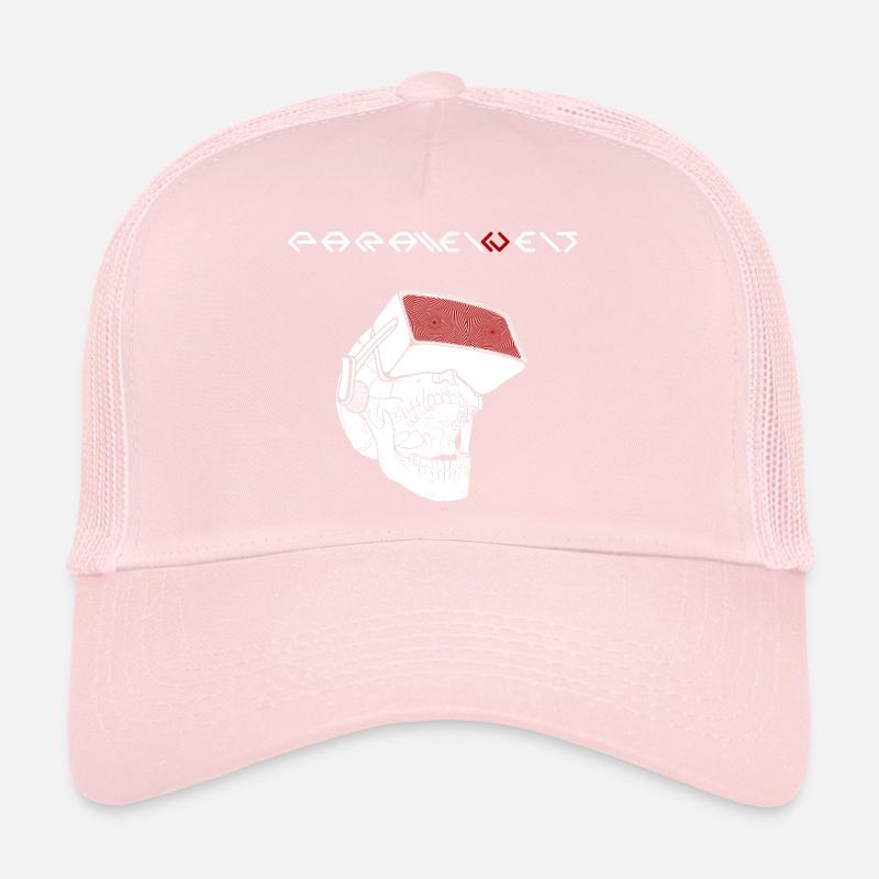 Parallel world skull white Trucker Cap