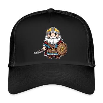 Cute little viking with sword - Trucker Cap - black/black - Front