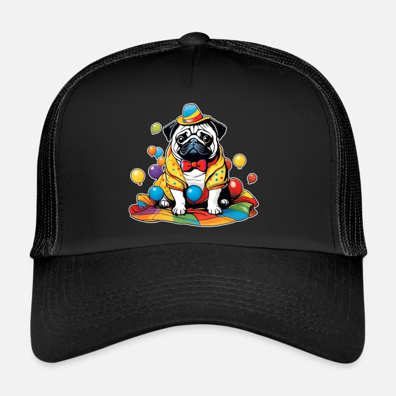 Cute pug with hat Trucker Cap