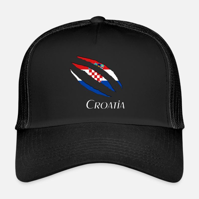 Kroatien - Trucker Cap - Schwarz/Schwarz
