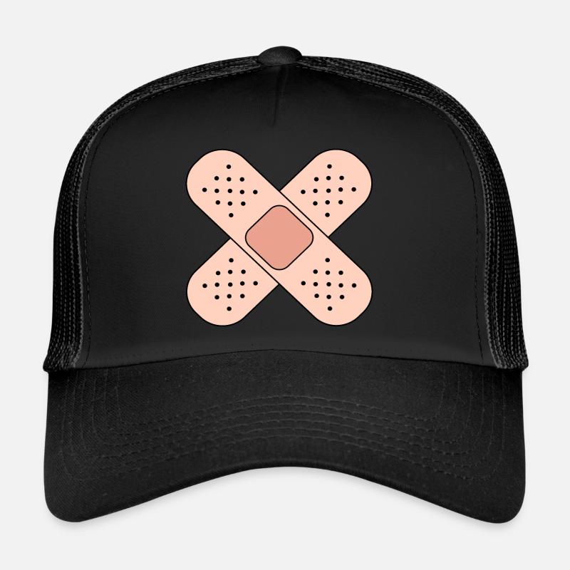 Symbole de blessure par bandage - Casquette trucker - noir/noir