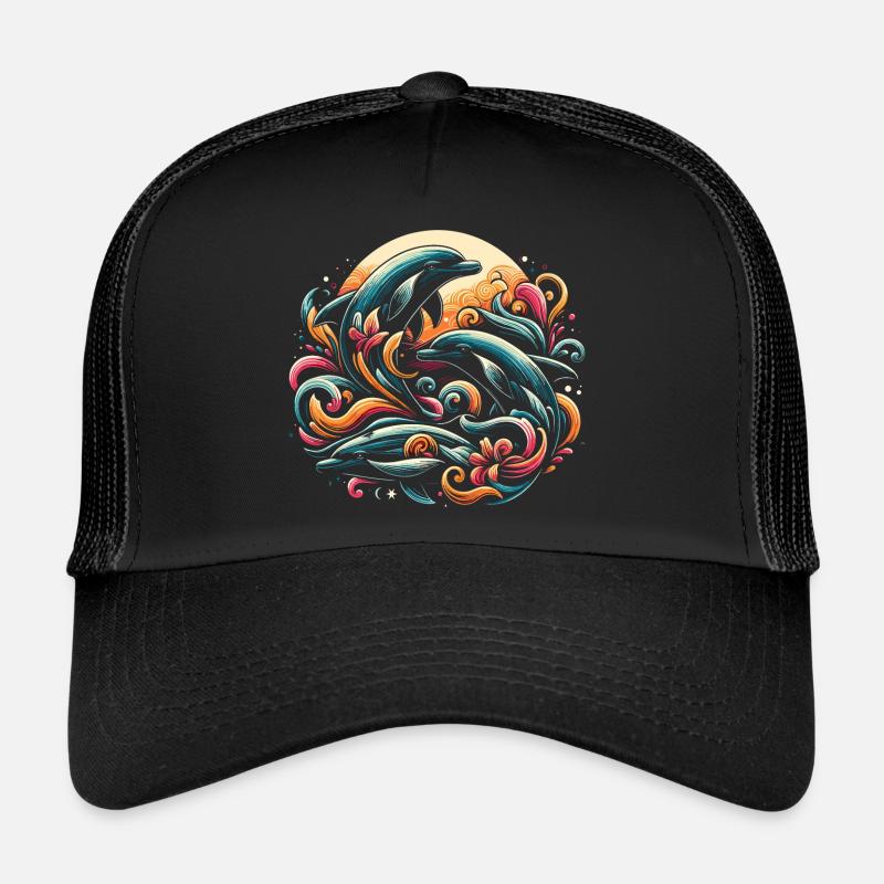 Dauphins dans les vagues Casquette trucker 