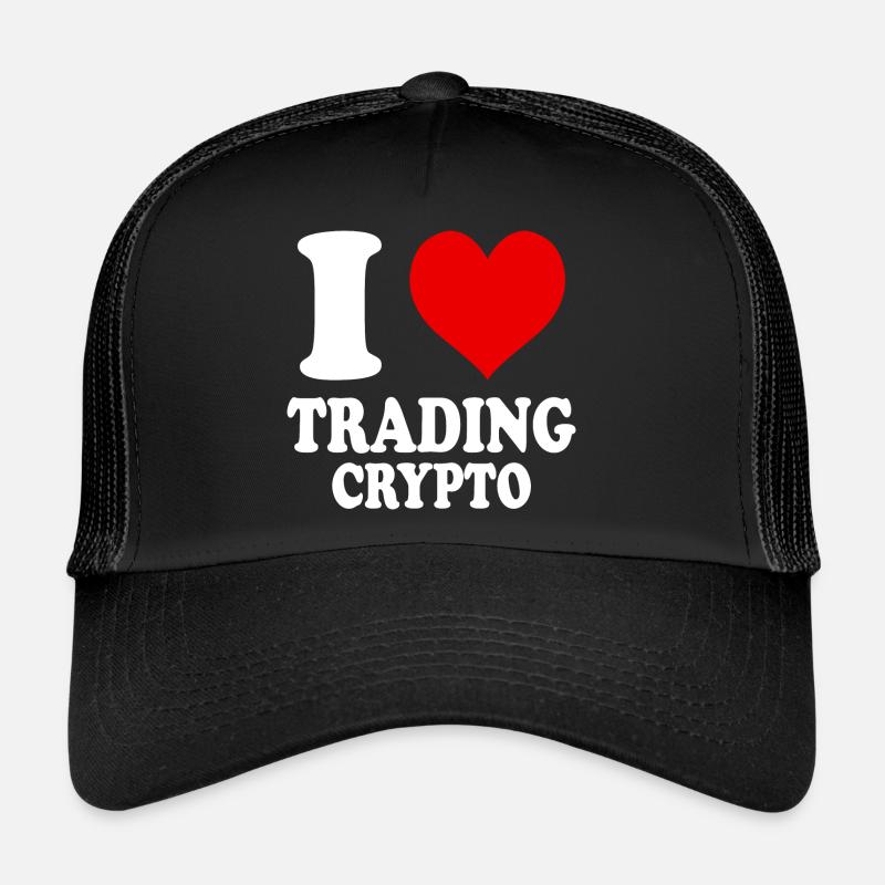 Ich liebe den Handel mit Krypto-Herzen, lustig, witzig Trucker Cap