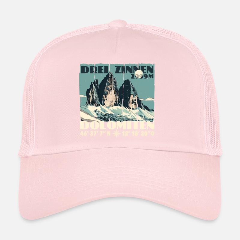 Trois Pics Dolomites Souvenir Tre Cime Lavaredo Casquette trucker 