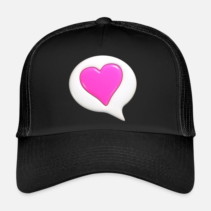 Coeur de couleur rose dans une bulle blanche Casquette trucker 