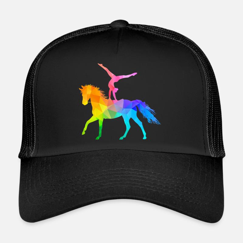 Voltige acrobatie équitation cheval coloré Casquette trucker 