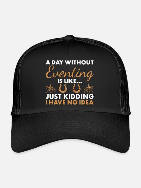 Cavalier Une journée sans concours complet - Casquette trucker  - noir/noir - Devant