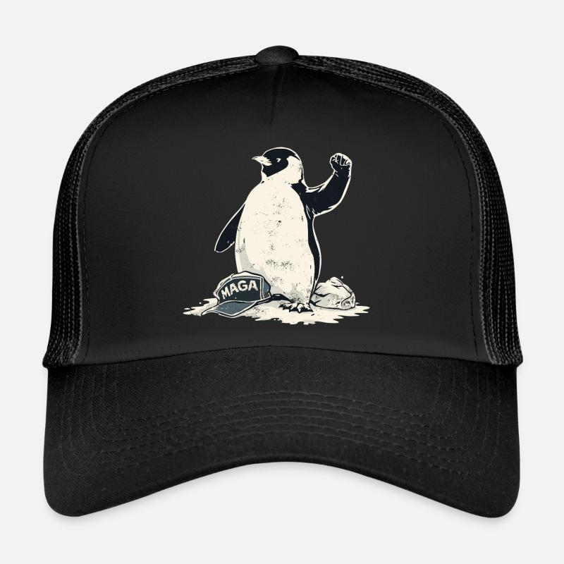 Resist Penguin Grunge Protest Trucker Cap