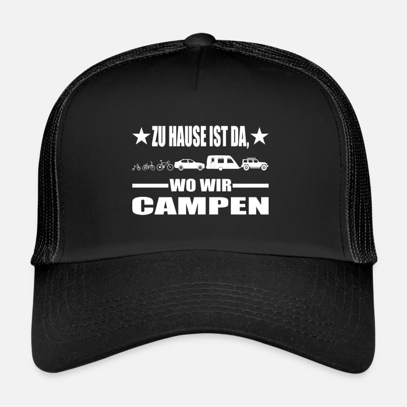 Camping - Trucker Cap - Schwarz/Schwarz